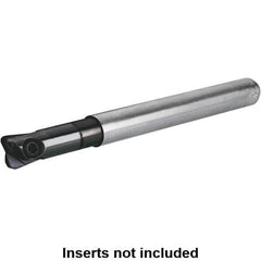 Kennametal - 12mm Cut Diam, 3mm Max Depth of Cut, 12mm Shank Diam, 152mm OAL, Indexable Ball Nose End Mill - 48mm Head Length, Straight Shank, KDMT Toolholder, KDM 12.. Insert - Americas Industrial Supply