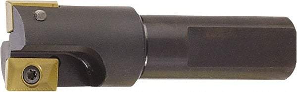 Kyocera - 1" Cut Diam, 0.6" Max Depth of Cut, 1" Shank Diam, 3.78" OAL, Indexable Square Shoulder End Mill - XPMT15T3\x85 Inserts, Flatted Shank, 90° Lead Angle, Series EM - Americas Industrial Supply