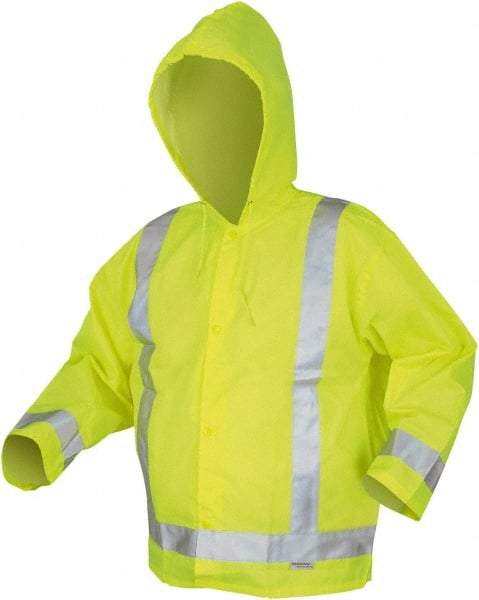 MCR Safety - Size 4XL, Lime, Rain Jacket - Attached Hood - Americas Industrial Supply
