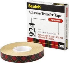 3M - 60 Yds. Long x 1/2" Wide, Medium Strength Acrylic Adhesive Transfer Tape - 2 mil Thick - Americas Industrial Supply