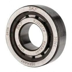 SKF - 17mm Bore Diam, 40mm Outside Diam, 12mm Wide Cylindrical Roller Bearing - 17,200 N Dynamic Capacity, 14,300 Lbs. Static Capacity - Americas Industrial Supply