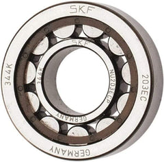 SKF - 17mm Bore Diam, 40mm Outside Diam, 12mm Wide Cylindrical Roller Bearing - 17,200 N Dynamic Capacity, 14,300 Lbs. Static Capacity - Americas Industrial Supply