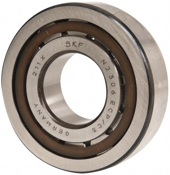 SKF - 30mm Bore Diam, 72mm Outside Diam, 19mm Wide Cylindrical Roller Bearing - 51,200 N Dynamic Capacity, 48,000 Lbs. Static Capacity - Americas Industrial Supply