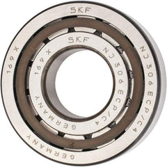 SKF - 30mm Bore Diam, 72mm Outside Diam, 19mm Wide Cylindrical Roller Bearing - 51,200 N Dynamic Capacity, 48,000 Lbs. Static Capacity - Americas Industrial Supply