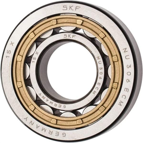 SKF - 30mm Bore Diam, 72mm Outside Diam, 19mm Wide Cylindrical Roller Bearing - 51,200 N Dynamic Capacity, 48,000 Lbs. Static Capacity - Americas Industrial Supply