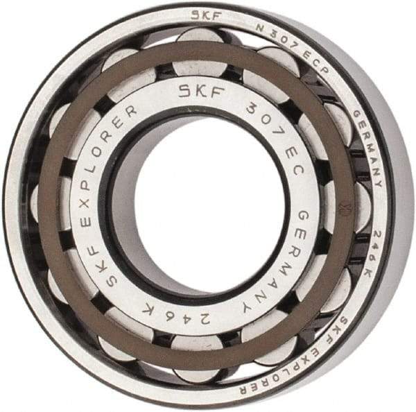 SKF - 35mm Bore Diam, 80mm Outside Diam, 21mm Wide Cylindrical Roller Bearing - 64,400 N Dynamic Capacity, 63,000 Lbs. Static Capacity - Americas Industrial Supply