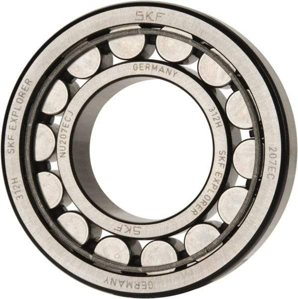 SKF - 35mm Bore Diam, 72mm Outside Diam, 17mm Wide Cylindrical Roller Bearing - 48,400 N Dynamic Capacity, 48,000 Lbs. Static Capacity - Americas Industrial Supply