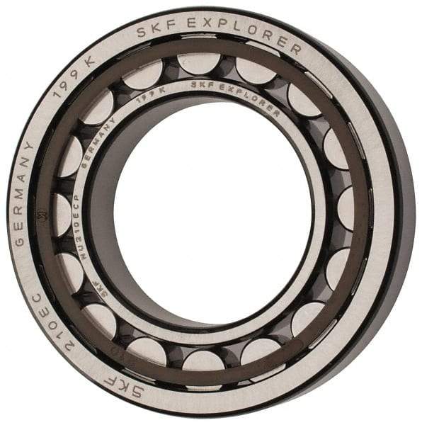 SKF - 50mm Bore Diam, 90mm Outside Diam, 20mm Wide Cylindrical Roller Bearing - 64,400 N Dynamic Capacity, 69,500 Lbs. Static Capacity - Americas Industrial Supply