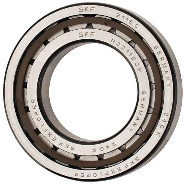 SKF - 55mm Bore Diam, 100mm Outside Diam, 21mm Wide Cylindrical Roller Bearing - 84,200 N Dynamic Capacity, 95,000 Lbs. Static Capacity - Americas Industrial Supply