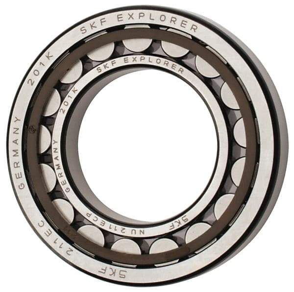 SKF - 55mm Bore Diam, 100mm Outside Diam, 21mm Wide Cylindrical Roller Bearing - 84,200 N Dynamic Capacity, 95,000 Lbs. Static Capacity - Americas Industrial Supply