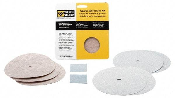 Work Sharp - 6 Inch Outside Diameter 9 Piece Abrasives Kit - P80, P120, P220, P400 Grit, Work Sharp 2000 and 3000 Machine Compatible - Americas Industrial Supply