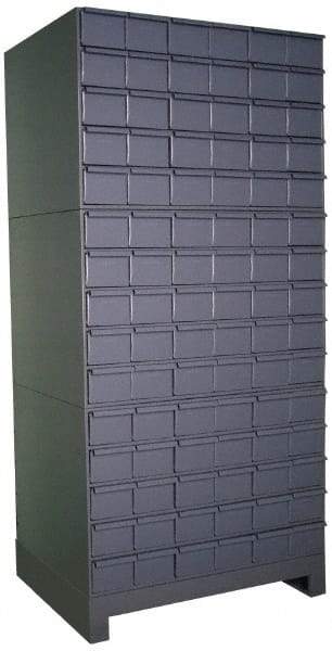 Durham - 90 Bin Drawer Cabinet System - 17-1/4 Inch Overall Depth x 69-1/8 Inch Overall Height, Gray Steel Bins - Americas Industrial Supply