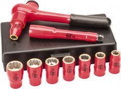 Wiha - 10 Piece 3/8" Drive Socket Set - 6 Points, 5/16" to 3/4" Range, Inch Measurement Standard - Americas Industrial Supply