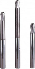Seco - 8mm Diam, 8mm LOC, 4 Flute Solid Carbide Ball End Mill - MEGA-64 Finish, Single End, 85mm OAL, 8mm Shank Diam, Spiral Flute - Americas Industrial Supply
