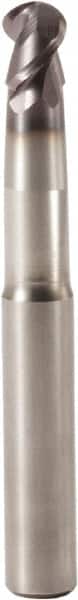 Seco - 8mm Diam, 7mm LOC, 2 Flute Solid Carbide Ball End Mill - MEGA-T Finish, Single End, 65mm OAL, 8mm Shank Diam, Spiral Flute - Americas Industrial Supply
