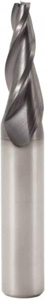 Seco - 7° Taper Angle per Side, 2.5mm Small End Diam, 22mm LOC, Solid Carbide 3 Flute Tapered Square End Mill - 65mm OAL, 8mm Shank Diam, Spiral Flute, 30° Helix - Americas Industrial Supply
