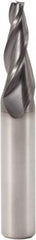 Seco - 7° Taper Angle per Side, 2.5mm Small End Diam, 22mm LOC, Solid Carbide 3 Flute Tapered Square End Mill - 65mm OAL, 8mm Shank Diam, Spiral Flute, 30° Helix - Americas Industrial Supply
