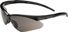 PRO-SAFE - Gray Lenses, Framed Safety Glasses - Scratch Resistant, Black Rubber Frame, Size Universal, Wrap Around - Americas Industrial Supply