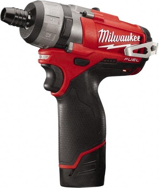 Milwaukee Tool - 12 Volts, Lithium-Ion Battery, Pistol Grip Cordless Screwdriver - 2 Speeds, 450 and 1,700 RPM, 325 Inch/Lbs. Torque, 2 Speed - Americas Industrial Supply