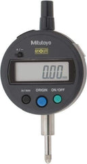 Mitutoyo - 0 to 12.7mm Range, 0.0005" Graduation, Electronic Drop Indicator - Flat Back, Accurate to 0.001", English & Metric System, LCD Display - Americas Industrial Supply