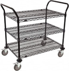 Value Collection - 600 Lb Capacity, 18" Wide x 60" Long x 39" High Wire Cart - 3 Shelf, Steel, Swivel Casters - Americas Industrial Supply