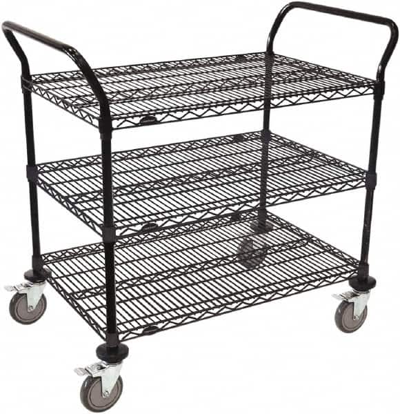 Value Collection - 600 Lb Capacity, 24" Wide x 72" Long x 39" High Wire Cart - 3 Shelf, Steel, Swivel Casters - Americas Industrial Supply