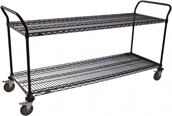 Value Collection - 600 Lb Capacity, 24" Wide x 72" Long x 39" High Wire Cart - 2 Shelf, Steel, Swivel Casters - Americas Industrial Supply