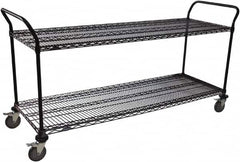 Value Collection - 600 Lb Capacity, 24" Wide x 72" Long x 39" High Wire Cart - 2 Shelf, Steel, Swivel Casters - Americas Industrial Supply