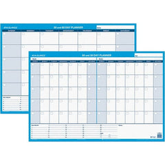 AT-A-GLANCE - 1 Sheet, 36 x 24", Erasable Wall Calendar - White & Blue - Americas Industrial Supply