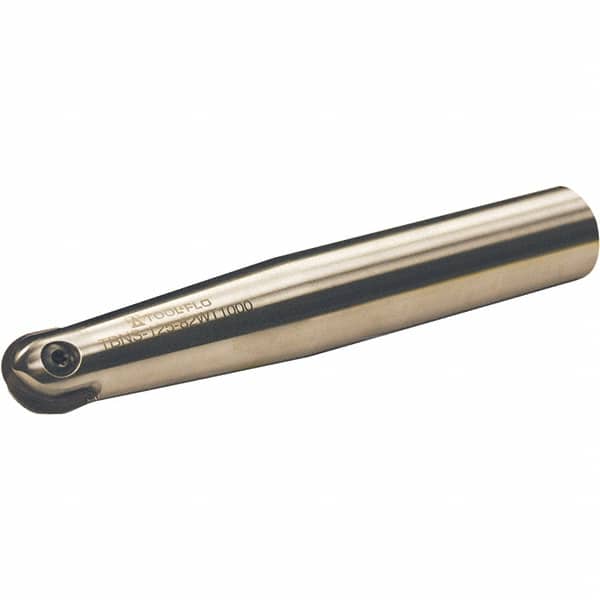 Tool-Flo - 3/4" Cut Diam, 1" Shank Diam, 7-1/2" OAL, Indexable Ball Nose End Mill - 3" Head Length, Straight Shank, TBN Toolholder, TBNR 750, TBRR 750 Insert - Americas Industrial Supply