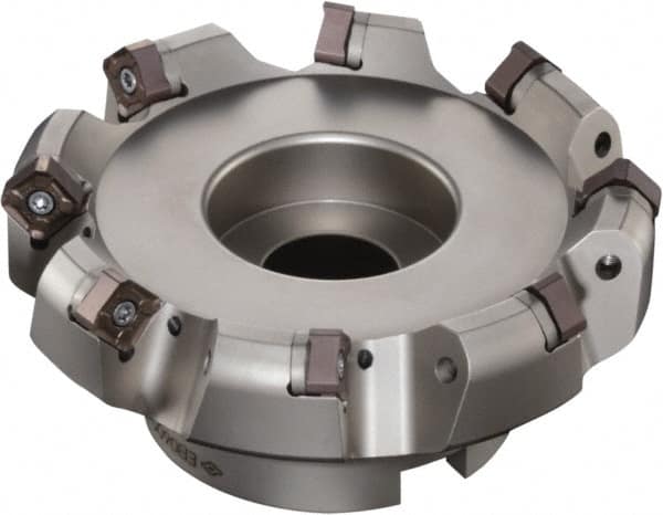 Sumitomo - 2" Cut Diam, 3/4" Arbor Hole, 6mm Max Depth of Cut, 45° Indexable Chamfer & Angle Face Mill - 5 Inserts, ONMT 05T6\xB6SNMT 13T6\xB6XNET 13T6 Insert, Right Hand Cut, Through Coolant, Series DualMill - Americas Industrial Supply