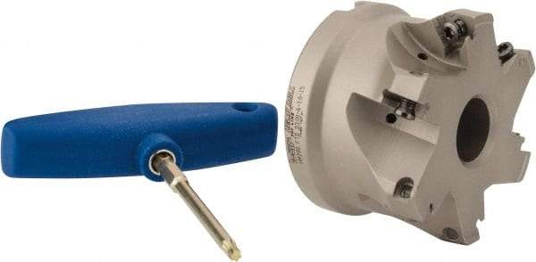 Iscar - 6 Inserts, 3" Cut Diam, 1" Arbor Diam, 0.512" Max Depth of Cut, Indexable Square-Shoulder Face Mill - 0/90° Lead Angle, 2" High, HM390 TDKT 1505 Insert Compatibility, Through Coolant, Series HeliIQMill - Americas Industrial Supply
