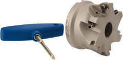 Iscar - 6 Inserts, 3" Cut Diam, 1" Arbor Diam, 0.512" Max Depth of Cut, Indexable Square-Shoulder Face Mill - 0/90° Lead Angle, 2" High, HM390 TDKT 1505 Insert Compatibility, Through Coolant, Series HeliIQMill - Americas Industrial Supply