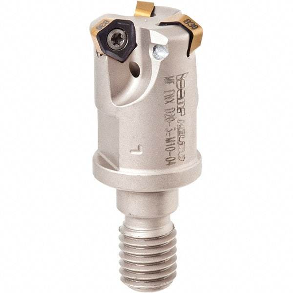 Iscar - 30° Lead Angle, 25mm Max Cut Diam, 15.5mm Min Cut Diam, 2mm Max Depth of Cut, Indexable Chamfer and Angle End Mill - 3 Inserts, H600 WXCU 05 Insert Style, 120mm Overall Length, Through Coolant, Straight Shank - Americas Industrial Supply