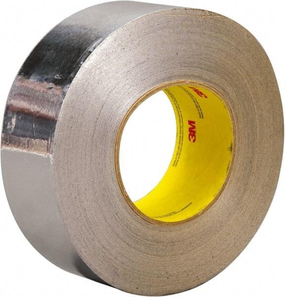 3M - 3" x 45m Silver Foil Tape - 3.25 mil, Acrylic Adhesive, Aluminum Foil Backing, -30°F to 260°F, Series 3380 - Americas Industrial Supply