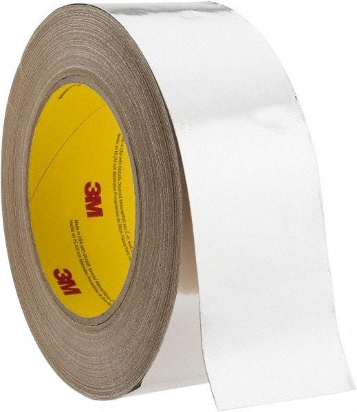 3M - 2" x 45m Silver Foil Tape - 3.25 mil, Acrylic Adhesive, Aluminum Foil Backing, 10 Lb/ln Tensile Strength, -30°F to 260°F, Series 3380 - Americas Industrial Supply