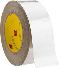 3M - 2" x 45m Silver Foil Tape - 3.25 mil, Acrylic Adhesive, Aluminum Foil Backing, 10 Lb/ln Tensile Strength, -30°F to 260°F, Series 3380 - Americas Industrial Supply