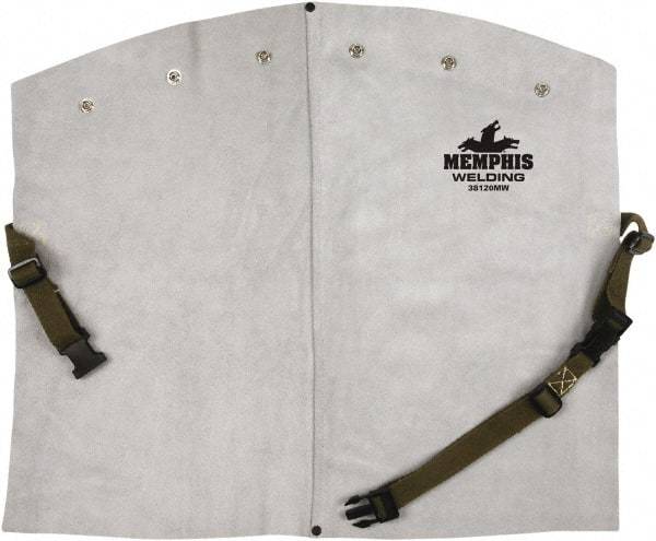 MCR Safety - 8 x 20" Flame Resistant/Retardant & Welding Bib Apron - Kevlar, 14 oz Material, Gray, 0 Pockets, Snap Closure, Flame Resistant - Americas Industrial Supply