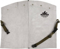 MCR Safety - 8 x 20" Flame Resistant/Retardant & Welding Bib Apron - Kevlar, 14 oz Material, Gray, 0 Pockets, Snap Closure, Flame Resistant - Americas Industrial Supply