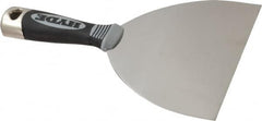 Hyde Tools - 6" Wide Stainless Steel Putty Knife - Flexible, Cushioned Grip / Hammerhead Polypropylene Handle, 8" OAL - Americas Industrial Supply