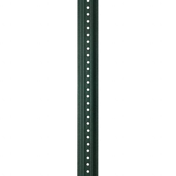 Nucor - 8' High, Powder Coated Traffic Sign Post - Steel, 3/8" Hole Diam, Green - Americas Industrial Supply