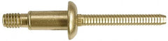 Marson - Button Head Steel Structural Blind Rivet - Steel Mandrel, 0.11" to 0.189" Grip, 0.525" Head Diam, 0.261" to 0.272" Hole Diam, 1/4" Body Diam - Americas Industrial Supply