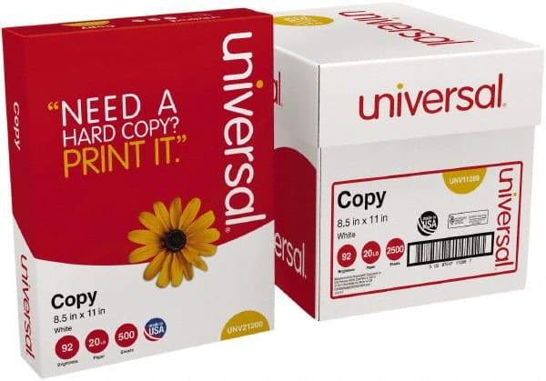 UNIVERSAL - 8-1/2" x 11" White Copy Paper - Use with Laser Printers, Copiers, Plain Paper Fax Machines - Americas Industrial Supply