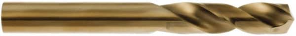 Hertel - 3/4" 135° Spiral Flute Cobalt Screw Machine Drill Bit - Oxide/Gold Finish, 3-11/32" Flute Length, 5-7/32" OAL, Split Point - Americas Industrial Supply