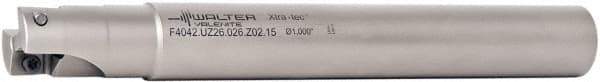 Walter - 1" Cut Diam, 15mm Max Depth of Cut, 1" Shank Diam, 9.87" OAL, Indexable Square Shoulder End Mill - AD.T 1606.. Inserts, Cylindrical Shank, 90° Lead Angle - Americas Industrial Supply