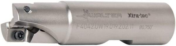 Walter - 3/4" Cut Diam, 11mm Max Depth of Cut, 3/4" Shank Diam, 3.061" OAL, Indexable Square Shoulder End Mill - AD.T 1204.. Inserts, Weldon Shank, 90° Lead Angle - Americas Industrial Supply