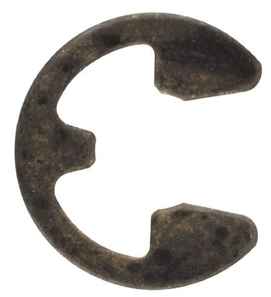 Rotor Clip - 0.147" Groove Diam, 3/16" Shaft Diam, Phosphate Steel, E Style External Retaining Rings - 0.029" Groove Width, 0.02" Groove Depth, 0.025" Ring Thickness, Grade 1060-1090 - Americas Industrial Supply