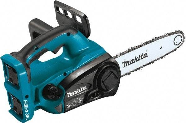 Makita - 36 Volt, 1650 Ft/min, Battery Powered Chainsaw - 12" Guide Bar Length, 3/8" Chain Pitch - Americas Industrial Supply