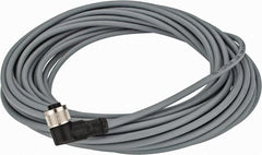 Telemecanique Sensors - 3 Amp, M12 4 Pin Elbowed Female Cordset Sensor and Receptacle - 250 VAC, 300 VDC, 10m Cable Length, IP67 Ingress Rating - Americas Industrial Supply