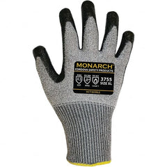 Cordova - Size M, ANSI Cut Lvl 3, Puncture Lvl 2, Abrasion Lvl 4, Cut & Puncture Resistant Gloves - Palm Coated, Black/Gray - Americas Industrial Supply